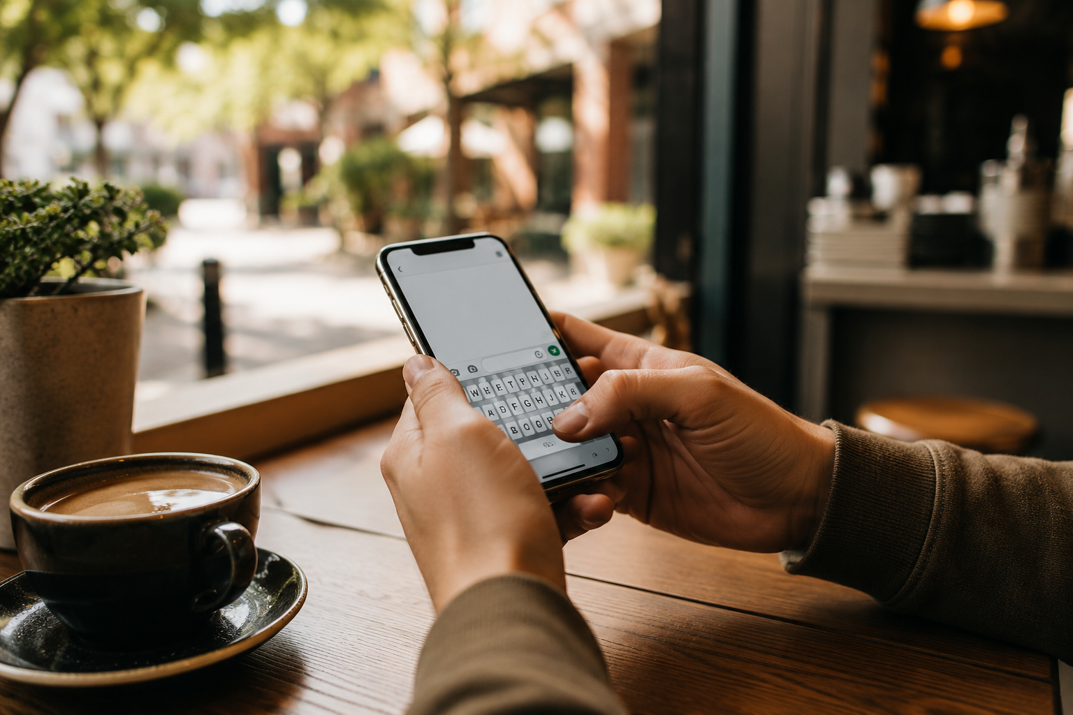 A person filling out a short contact form on a phone.